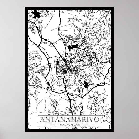 Antananarivo Madagascar City Map ポスター (正面)