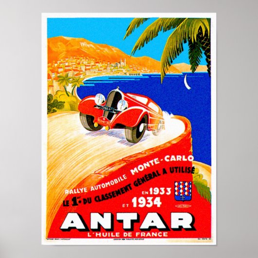 Antar Gas ~ヴィンテージオートロードレースAd ポスター (正面)