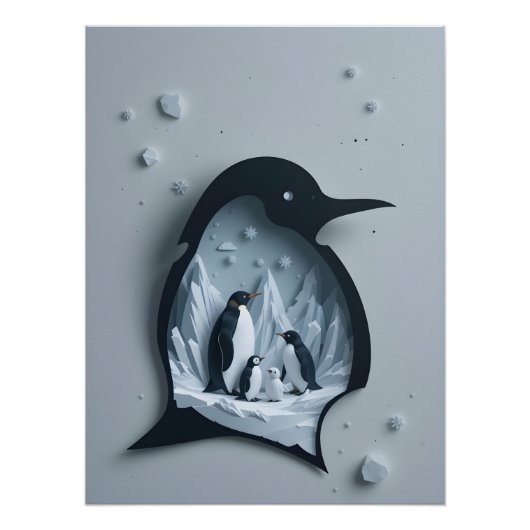 Antarctic Papercraft Panorama ポスター (正面)