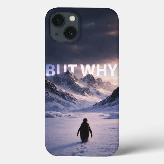 Antarctic Solitude: Penguin "But Why?" Quest Art Case-Mate iPhoneケース (裏面)