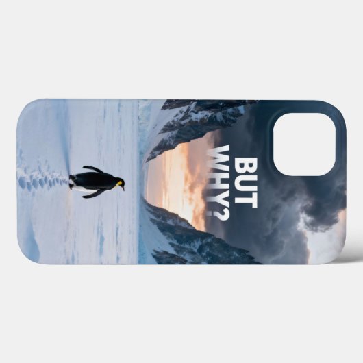 Antarctic Solitude: Penguin "But Why?" Quest Art Case-Mate iPhoneケース (裏面 (横))