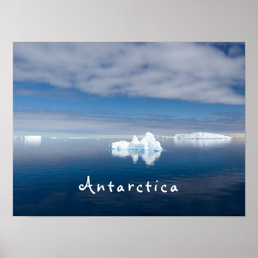 Antarctica landscape floating ice photo with text ポスター (正面)