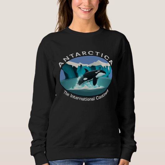 Antarctica Orca Whale Iceberg Cool Antarctic Souve スウェットシャツ (正面)