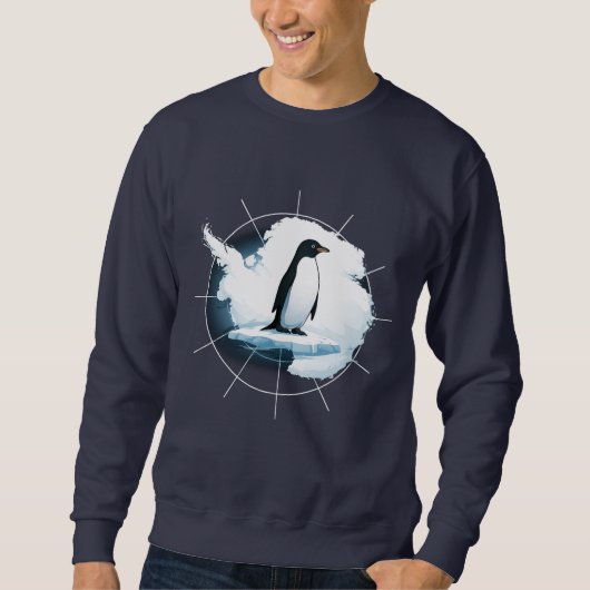 Antarctica Penguin Emblem – Polar Explorer Design スウェットシャツ (正面)