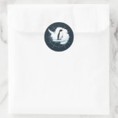 Antarctica Penguin Emblem – Polar Explorer Design ラウンドシール (バッグ)