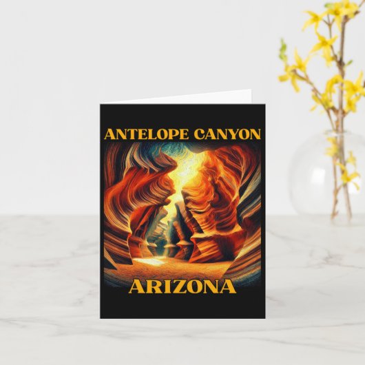 Antelope Canyon Arizona Hiking Camping カード (黄色い花)