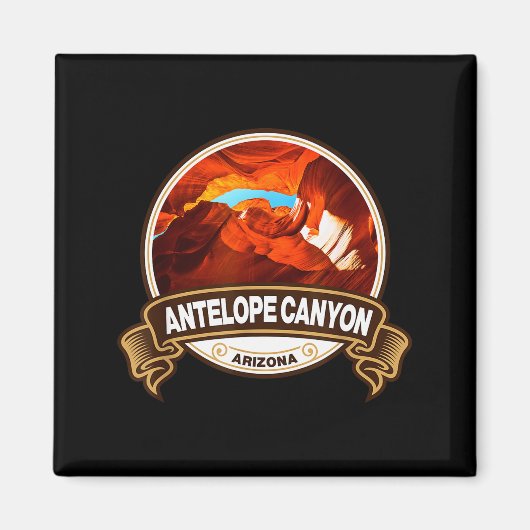 Antelope Canyon Arizona Landmark Badge Vintage  マグネット (正面)