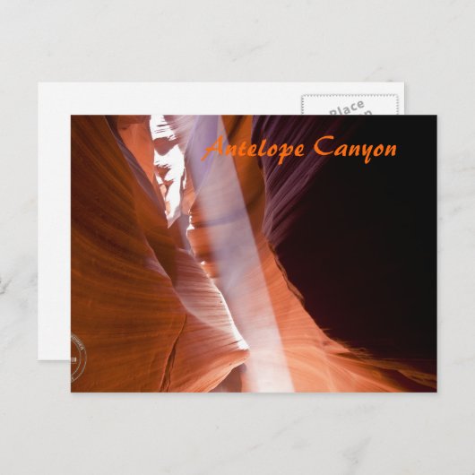 Antelope Canyon's Light Beam ポストカード (正面/裏面)