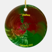 ANTHEA ～光沢のある赤と緑のクリスマス2025 to セラミックオーナメント (裏面)