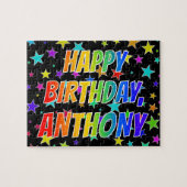 "ANTHONY"名、おもしろい"ハッピーバースデー" ジグソーパズル (横)