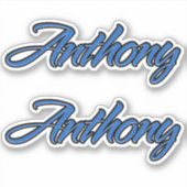 Anthony Name blue Aufkleber Sticker Stickerset シール (正面)