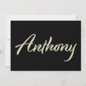 Anthony Name white gold Handwriting Karte カード (正面)