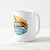 Anthony Retro Sunset Name Design コーヒーマグカップ (正面右)