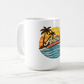 Anthony Retro Sunset Name Design コーヒーマグカップ (正面左)