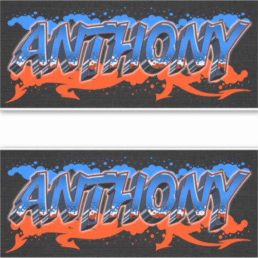 Anthony Vorname Name Graffiti Aufkleber Sticker シール (正面)
