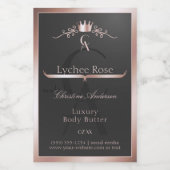 Anthracite Product Label Rose Gold Frame Monogram フードラベル (シングルラベル)