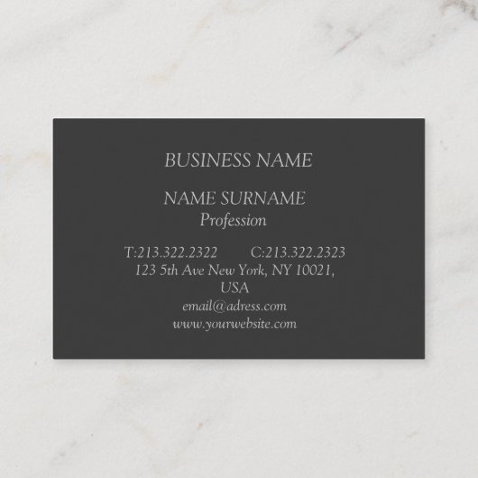 Anthrazit Visitenkarte mit grauer Schrift 名刺 (裏面)