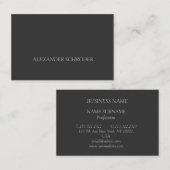 Anthrazit Visitenkarte mit grauer Schrift 名刺 (正面/裏面)
