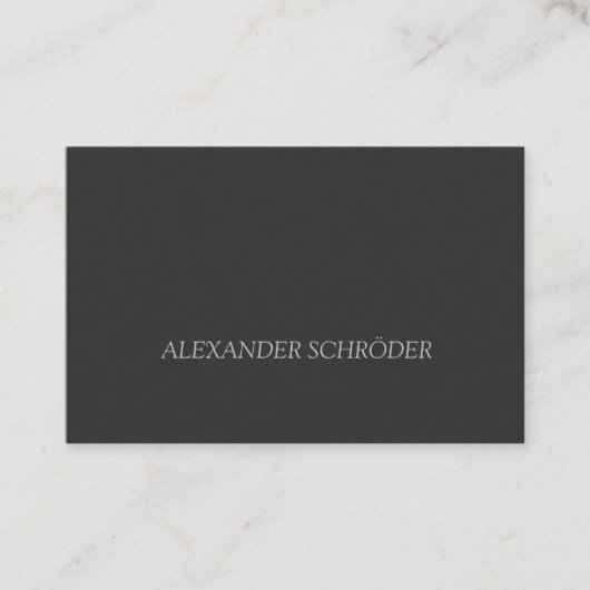 Anthrazit Visitenkarte mit grauer Schrift 名刺 (正面)