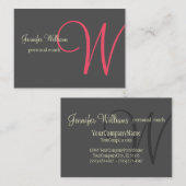 Anthraziteのミニマルなモノグラム 名刺 (正面/裏面)