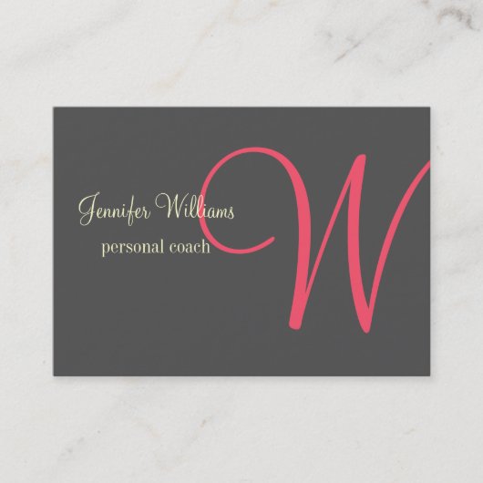 Anthraziteのミニマルなモノグラム 名刺 (正面)