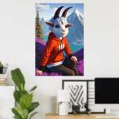 Anthropomorphic Goat | AI Art Poster ポスター (ホームオフィス)