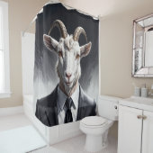Anthropomorphic goat businessman headshot シャワーカーテン (インサイチュ)