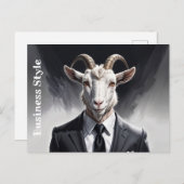 Anthropomorphic goat businessman headshot ポストカード (正面/裏面)