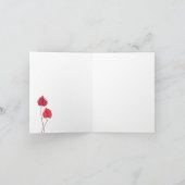 Anthurium ・フローララインスケッチカジュアル・ モダン サンキューカード (内部)