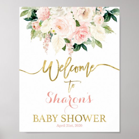 Anthurium Baby Showerウェルカムサイン ポスター (正面)