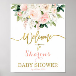 Anthurium Baby Shower Girlウェルカムサイン ポスター