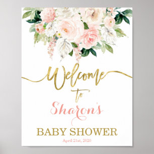 Anthurium Baby Shower Girlウェルカムサイン ポスター