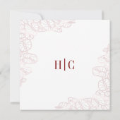 Anthurium Romantic Modern Wedding Invitation 招待状 (裏面)