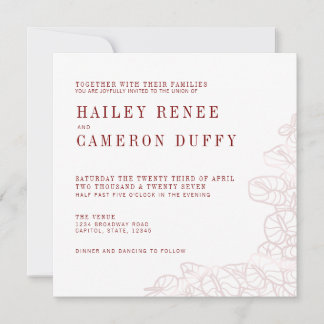 Anthurium Romantic Modern Wedding Invitation 招待状