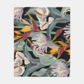 Anthurium Strelitzia:熱帯ヴィンテージの輝き。 フリースブランケット (正面)