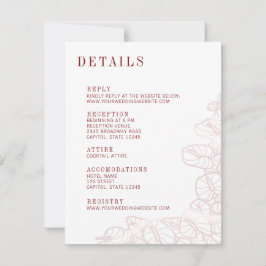 Anthurium Wedding Details & Reply Enclosure Card 出欠カード