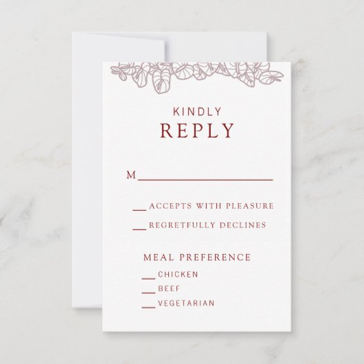 Anthurium Wedding RSVP Card (正面)