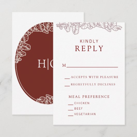 Anthurium Wedding RSVP Card (正面/裏面)