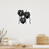 Anthuriums -モダンポスターとデジタルプリント ポスター (キッチン)