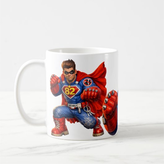 Anti-Bully Super Hero コーヒーマグカップ (左)