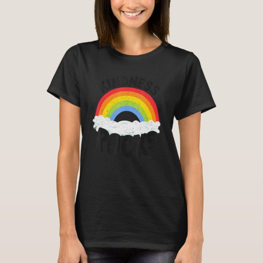 Anti Bullying Hippie Retro Teacher Rainbow Kindnes Tシャツ (正面)