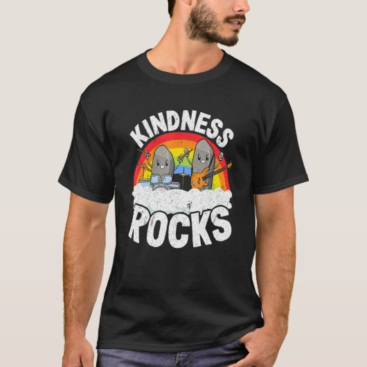 Anti-Bullying Rainbow Hippie Music Teacher Kindnes Tシャツ (正面)