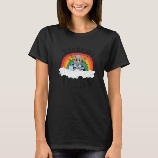 Anti Bullying Rainbow Retro Music Teacher Kindness Tシャツ (正面)