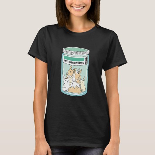Anti Depressants Bunnies Awareness Support Mental Tシャツ (正面)