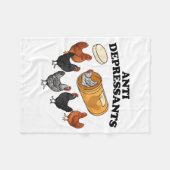 Anti Depressants Chicken  フリースブランケット (正面(横))