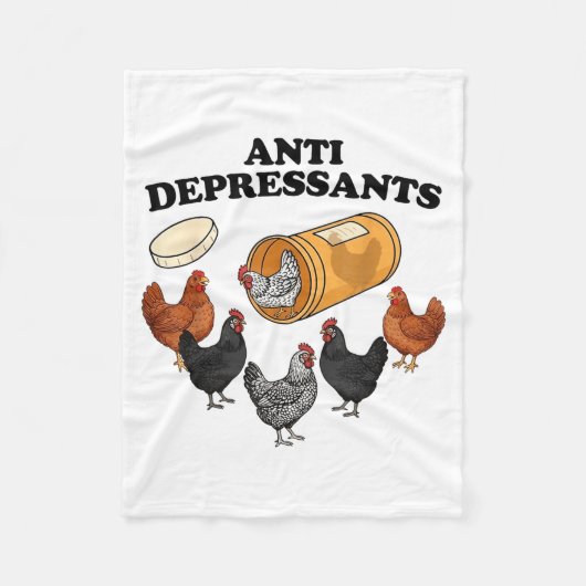 Anti Depressants Chicken  フリースブランケット (正面)