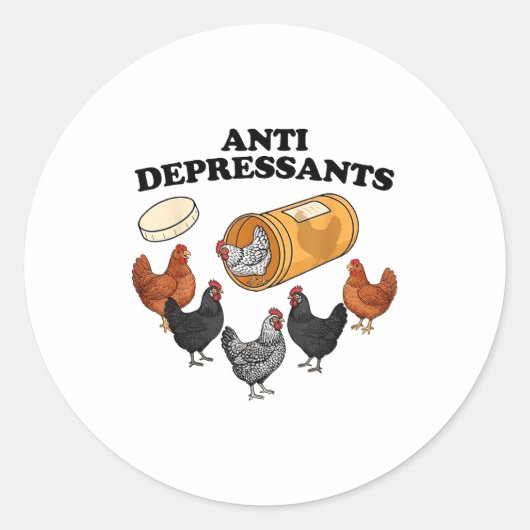 Anti Depressants Chicken  ラウンドシール (正面)