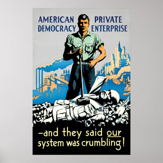 Anti-Fascist WWII Propaganda Poster American ポスター (正面)