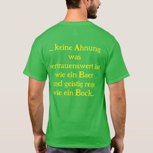 Anti Grüne Spruch Tシャツ (裏面)
