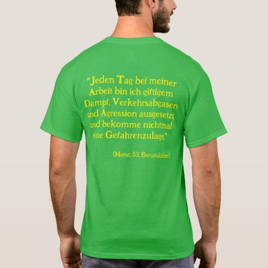 Anti Grüne Spruch Tシャツ (裏面)